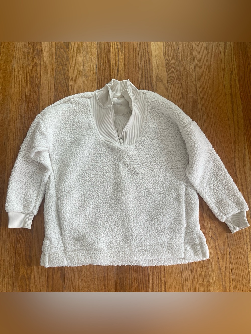 Aerie Cozy Off-White Sherpa Quarter-Zip
